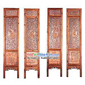 Mahogany Antique Style Folding Screen