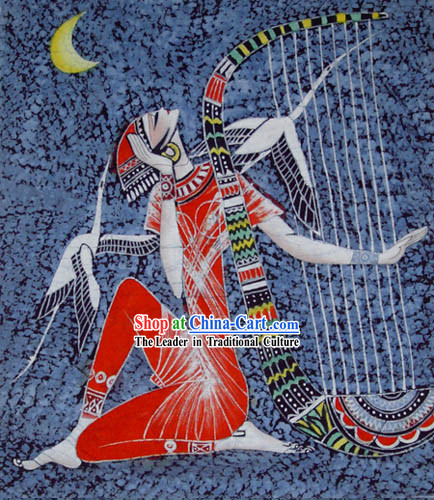 Hand Made Batik Hanging-Playing Harp