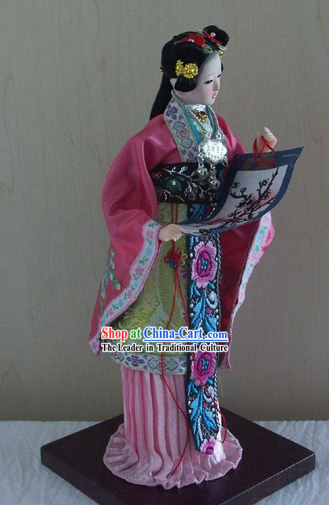 Handmade Peking Silk Figurine Doll - Jia Xichun in Dream of the Red Chamber