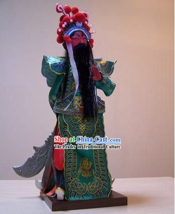 Handmade Peking Silk Figurine Doll - Guan Gong