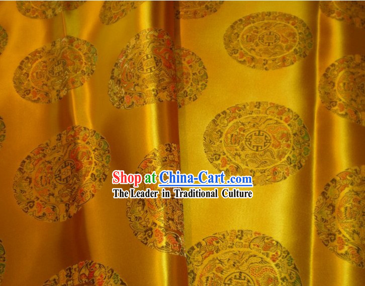 Golden Dragons Brocade Fabric