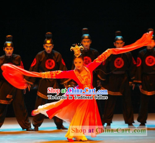 Flying Daggers Watersleeve Dance Costume Complete Set