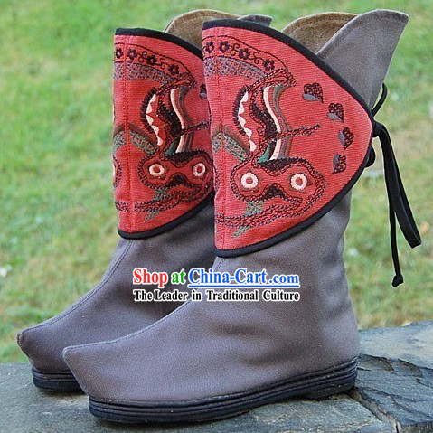 Traditional Chinese Ethnic Long Boots