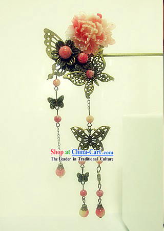 Chinese Classic Handmade Butterfly and Flower Hairpin