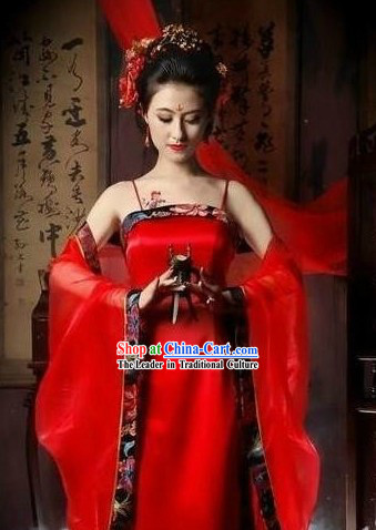 Ancient Chinese Red Guzhuang Costumes for Women