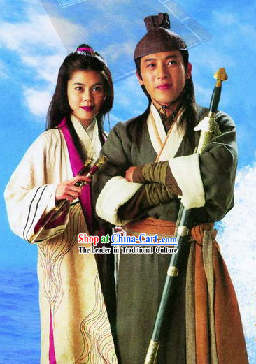 Xiao Ao Jiang Hu The Smiling Proud Wanderer Wuxia Character Costumes and Hat Set