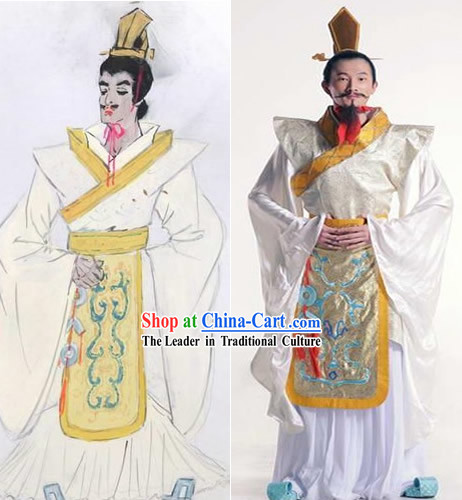 Ancient China Han Dynasty Emperor Clothing and Coronet Set