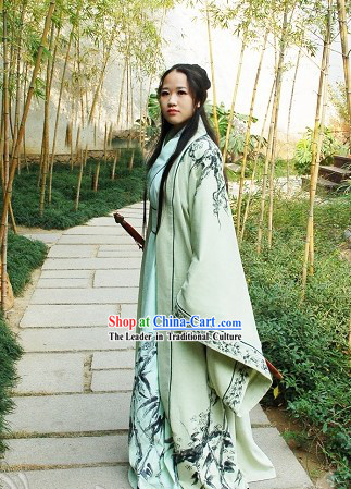 Chinese Hand Painted Swordsman Hanfu Full Set