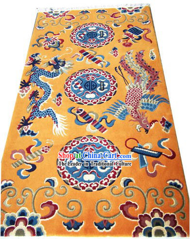 Tibetan Dragon and Phoenix Rug