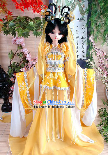 Ancient Chinese Princess Costumes and Hair Accessories Complete Set