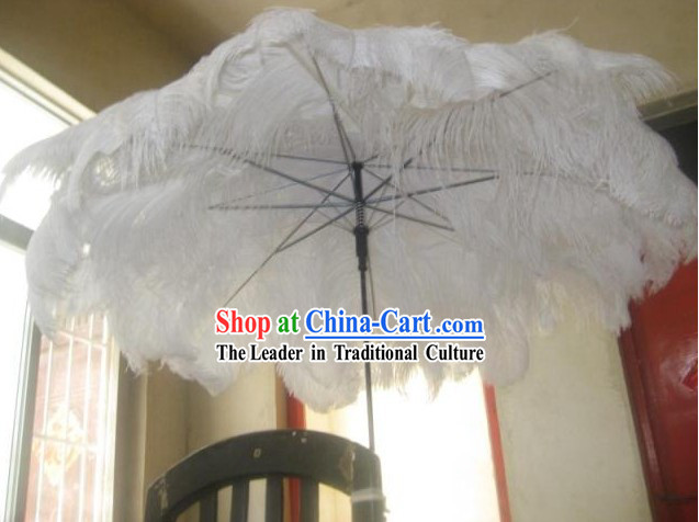 Handmade Pure White Angel Feather Umbrella Dance Performance Prop