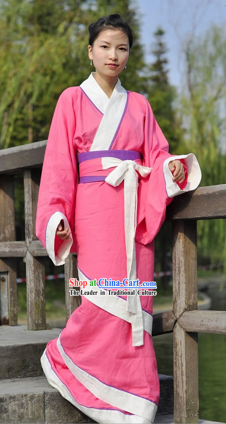 Ancient Chinese Style Pink Hanfu Clothing for Women