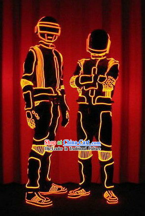 Electric LED Lights Luminous Dance Costume Complete Set