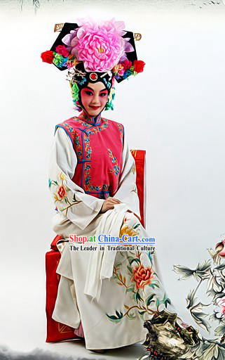 Chinese Beijing Opera Princess Costumes and Headpiece Complete Set