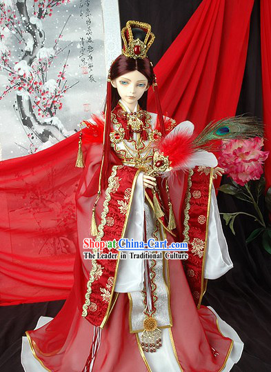 Ancient Chinese Imperial Prince Wedding Dress and Crown Complete Set