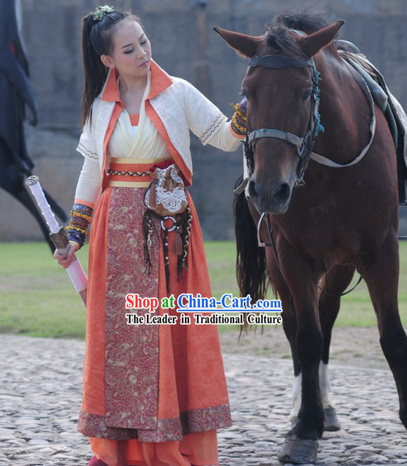 Ancient Chinese Female Knight Costumes Complete Set