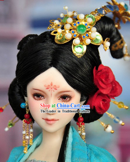 Ancient Chinese Palace Queen Hair Accessories and Wig