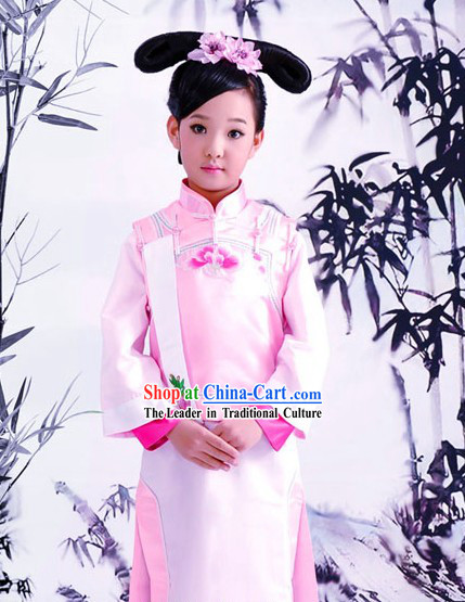 Traditional Chinese Pink Palace Dress and Headpiece for Women