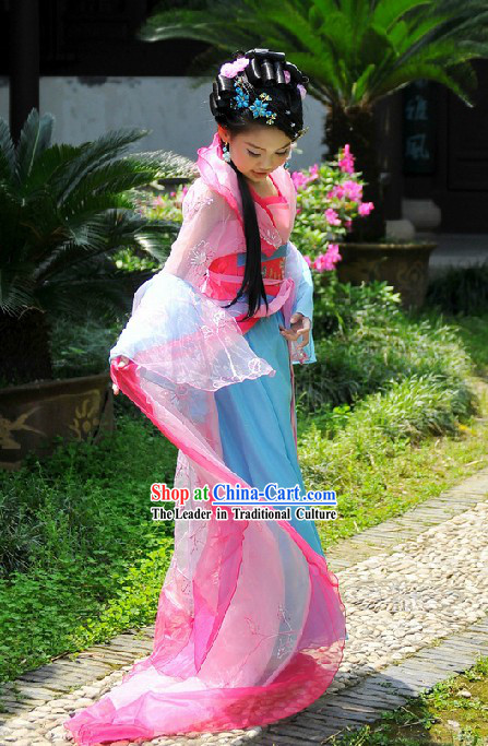 Ancient Chinese Palace Princess Pink Costume for Children