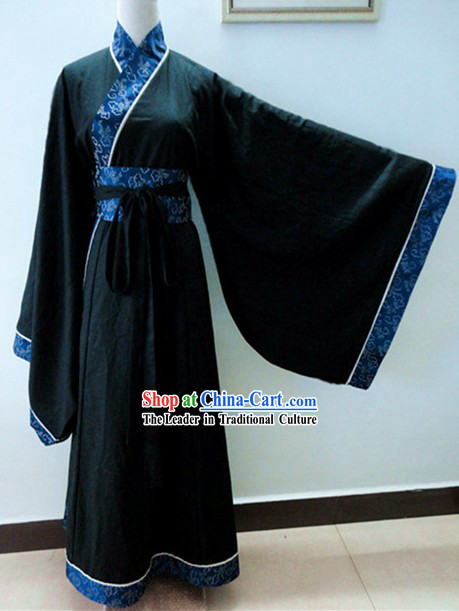 Ancient Chinese Han Dynasty Black Clothing for Men