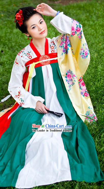 Ancient Chinese Tang Dynasty Clothing Complete Set for Women