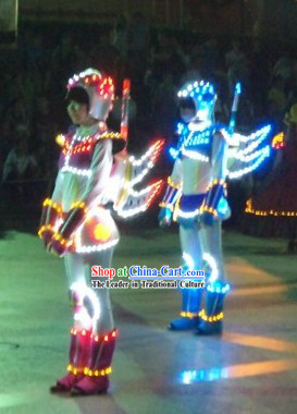 Custom Made EL Wire Luminous Costumes Complete Set