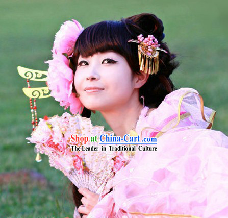 Ancient Chinese Pink Princess Headpiece Set for Women