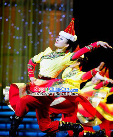 Mongolian Dance Costume and Hat for Women