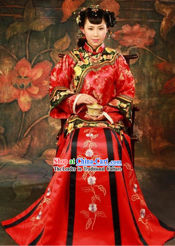 Traditional Chinese Wedding Dress Complete Set for Brides