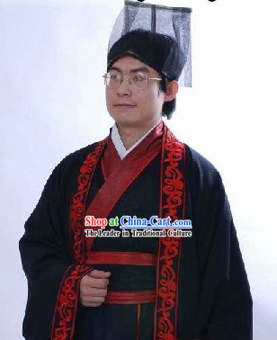 Ancient Chinese Prime Minister Costumes and Hat for Men