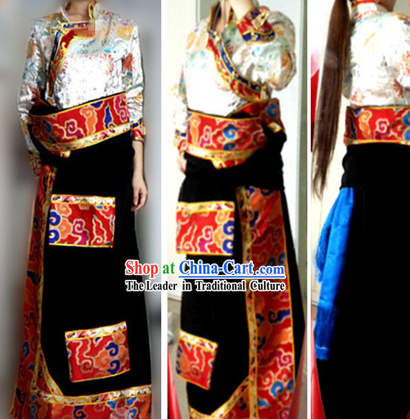 Traditional Chinese Tibetan Clothing Complete Set for Women