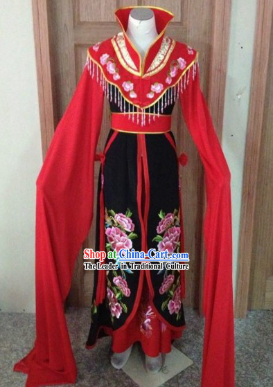 Red Chinese Opera Embroidered Phoenix Wang Xifeng Costumes Complete Set