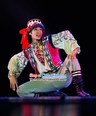 Traditional Chinese Xinjiang Boy Dress and Hat