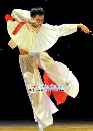 Traditional Chinese Fan Dance Costumes for Men