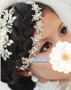 Chinese Shinning White Lace Wedding Forehead Accessories