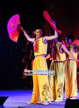 Traditional Chinese Fan Dance Costumes for Men