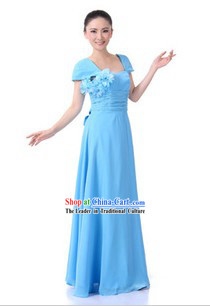 Traditional Chinese Blue Chorus Dresses for Women