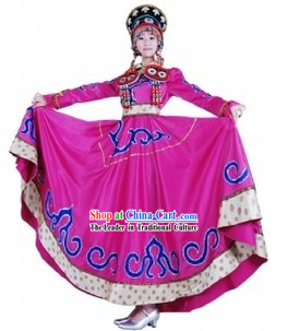 Chinese Mongolian Clothing and Hat for Women