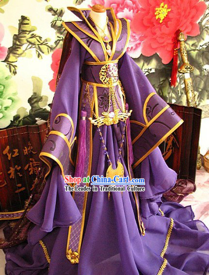 Ancient Chinese Purple Hanfu Clothes for Men