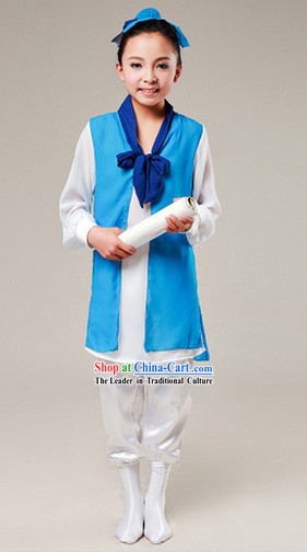 Chinese Classical Dancing Costumes and Head Pieces for Kids