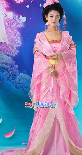 Ancient Chinese Tang Dynasty Pink Princess Costumes