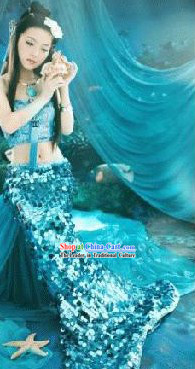 Ancient Chinese Sea Mermaid Costumes for Women