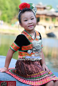 Traditional Chinese Miao Outfit and Accessories for Women