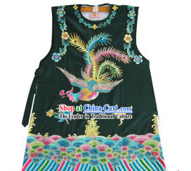 Black Traditional Chinese Opera Lao Dan Phoenix Embroidery Jacket