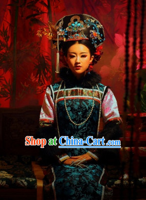 Ancient Chinese Princess Clothes and Headwear Complete Set