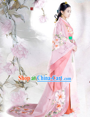 Ancient Chinese Imperial Princess Clothing Complete Set with Long Trail