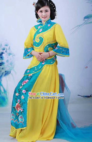 Traditional Chinese High Collar Yangge Dance Costume for Women