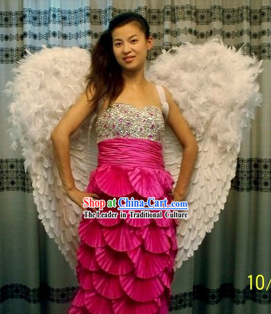 Handmade Professional Dance White Angel Wings