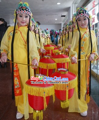 Traditional Chinese Stage Performance Opera Costume and Headpiece for Kids