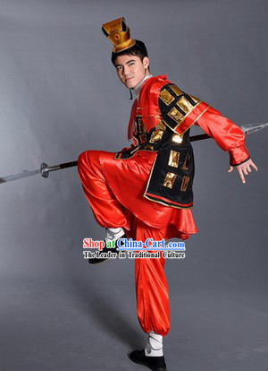 Ancient Chinese Red Guard Costumes and Hat for Men